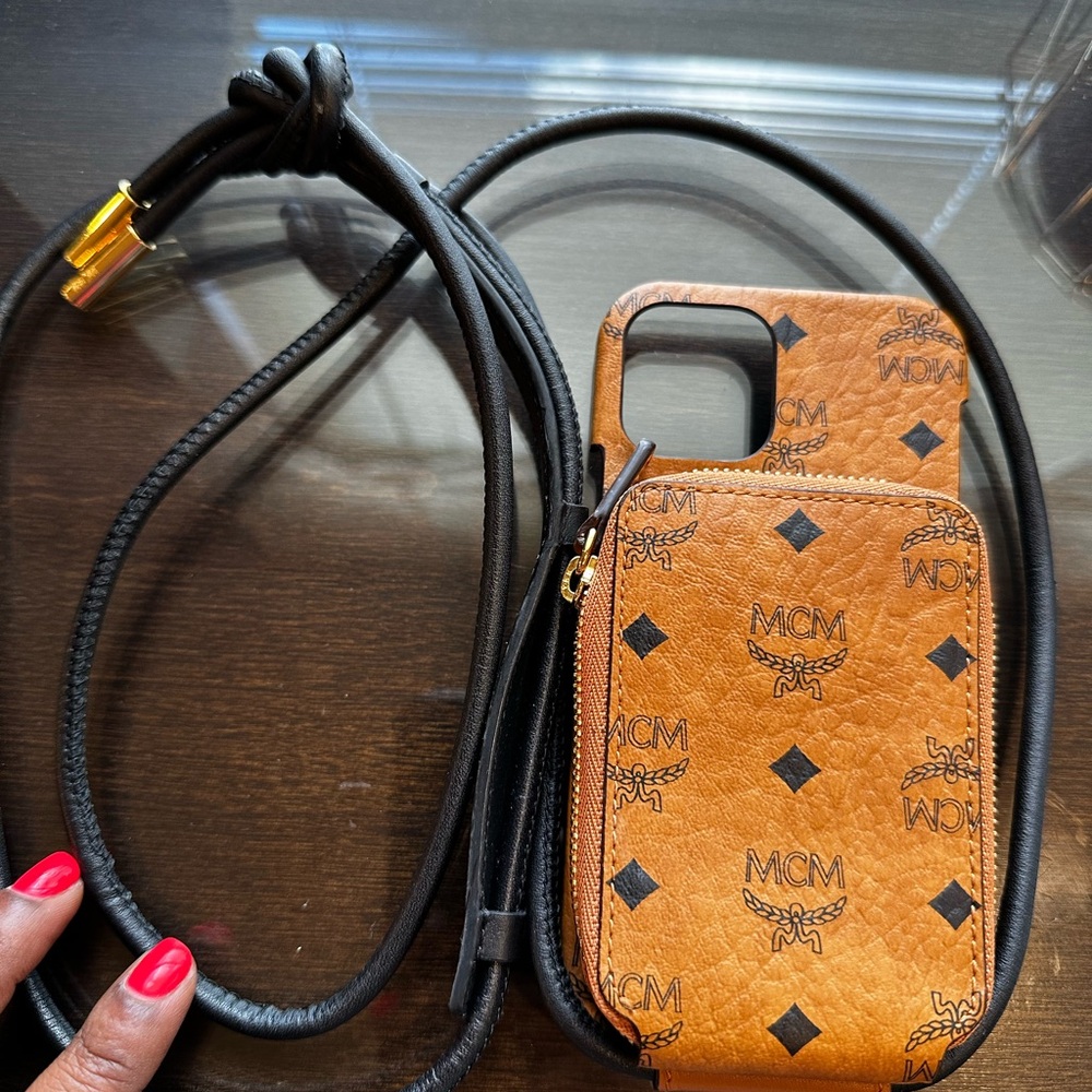 MCM Brown Phone Case with Strap